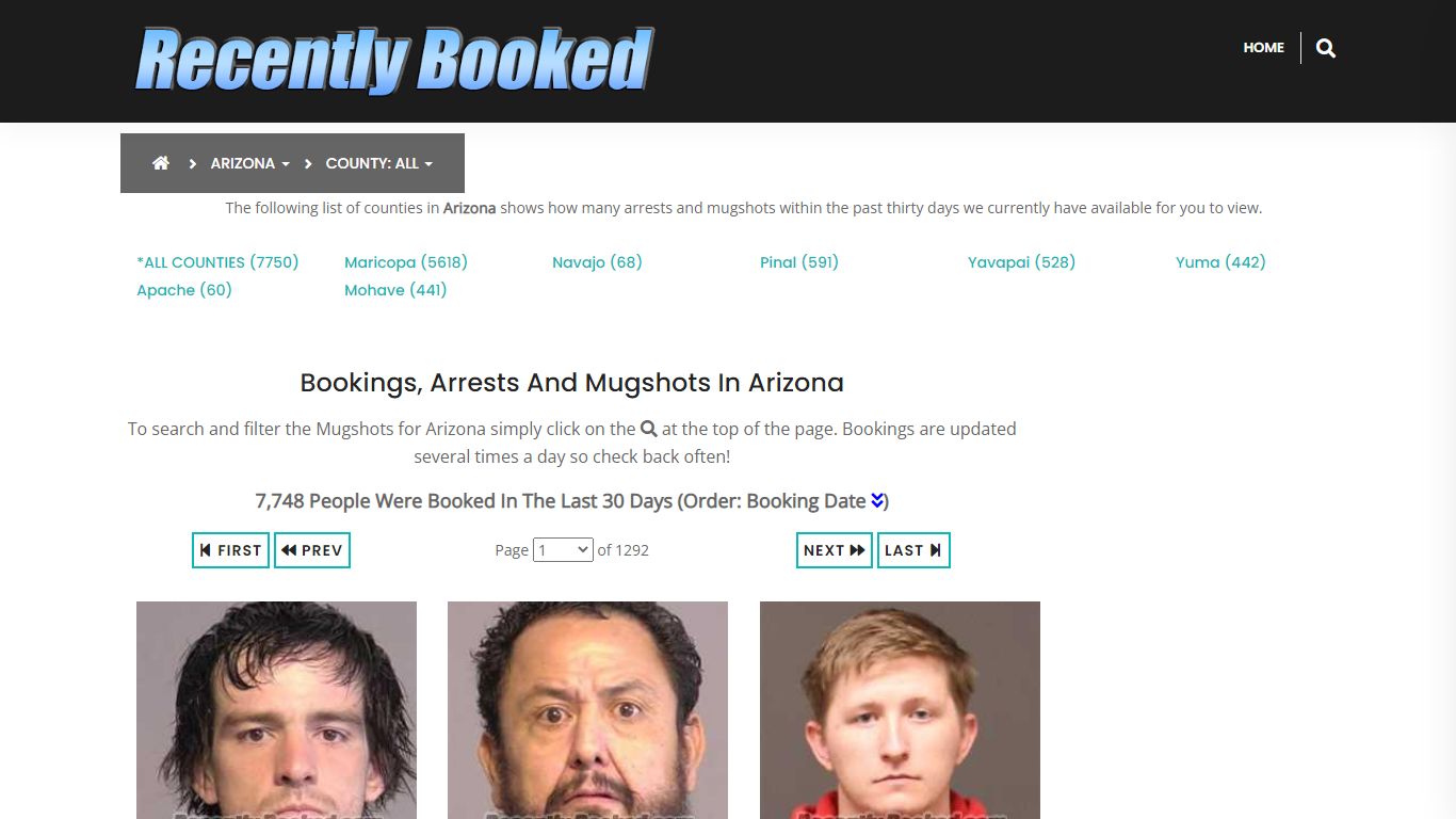 Recent bookings, Arrests, Mugshots in Arizona - Recently Booked